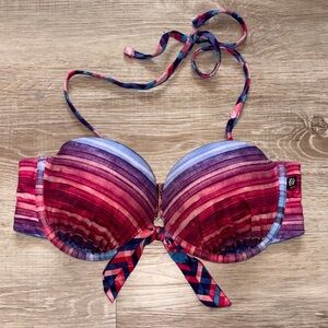 La Vie En Rose Aqua Strapless Bikini Top